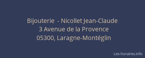 Bijouterie  - Nicollet Jean-Claude