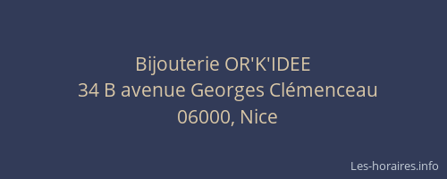 Bijouterie OR'K'IDEE