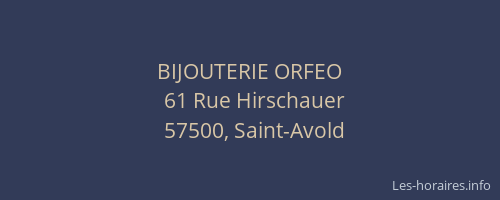 BIJOUTERIE ORFEO