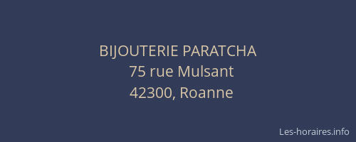 BIJOUTERIE PARATCHA
