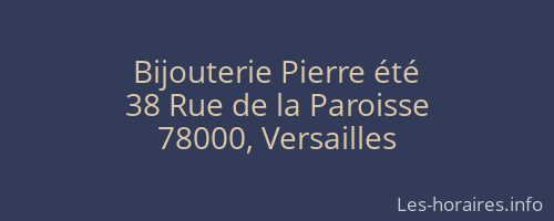 Bijouterie Pierre été