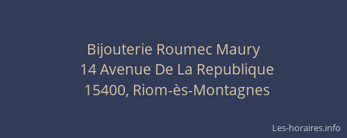 Bijouterie Roumec Maury