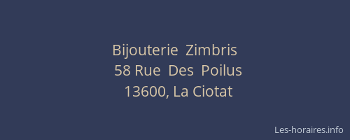 Bijouterie  Zimbris