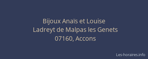 Bijoux Anaïs et Louise