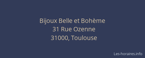Bijoux Belle et Bohème
