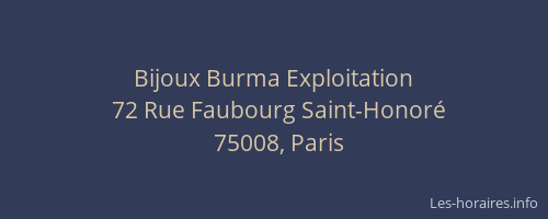 Bijoux Burma Exploitation
