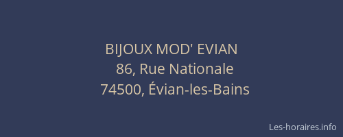 BIJOUX MOD' EVIAN