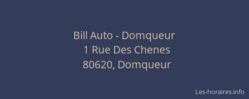 Bill Auto - Domqueur