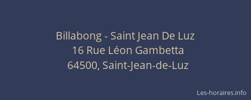 Billabong - Saint Jean De Luz