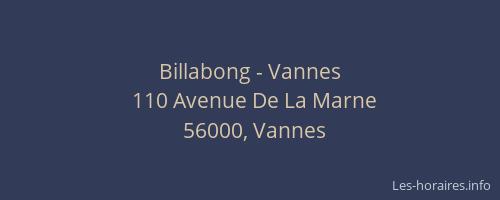 Billabong - Vannes
