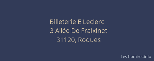 Billeterie E Leclerc