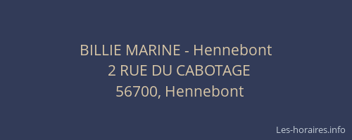 BILLIE MARINE - Hennebont
