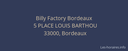 Billy Factory Bordeaux