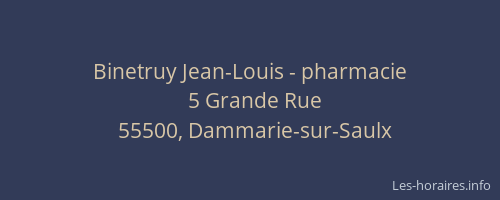 Binetruy Jean-Louis - pharmacie