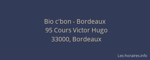 Bio c'bon - Bordeaux