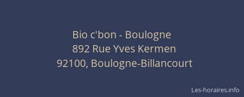Bio c'bon - Boulogne
