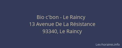 Bio c'bon - Le Raincy