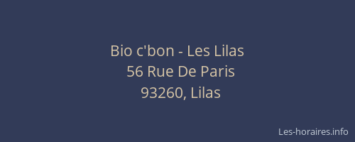 Bio c'bon - Les Lilas