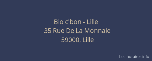 Bio c'bon - Lille