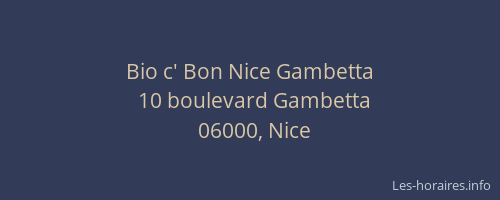 Bio c' Bon Nice Gambetta