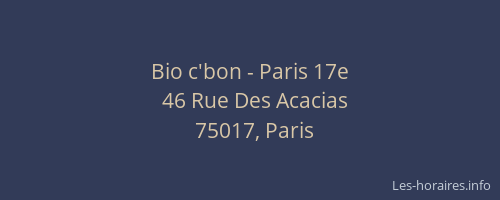 Bio c'bon - Paris 17e