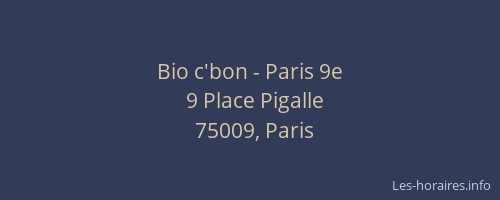 Bio c'bon - Paris 9e