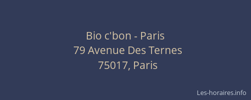 Bio c'bon - Paris