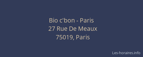 Bio c'bon - Paris