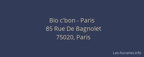 Bio c'bon - Paris