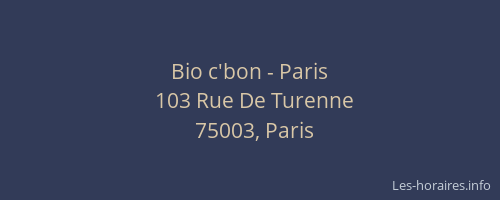 Bio c'bon - Paris
