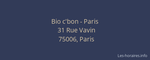Bio c'bon - Paris