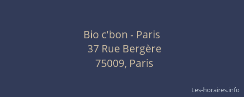 Bio c'bon - Paris