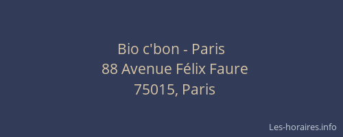 Bio c'bon - Paris
