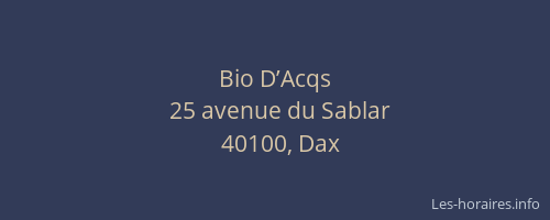Bio D’Acqs