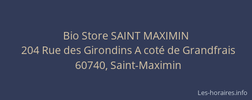 Bio Store SAINT MAXIMIN