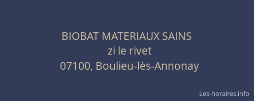 BIOBAT MATERIAUX SAINS