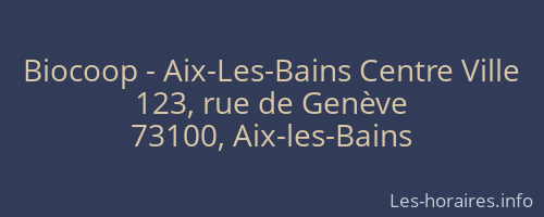 Biocoop - Aix-Les-Bains Centre Ville