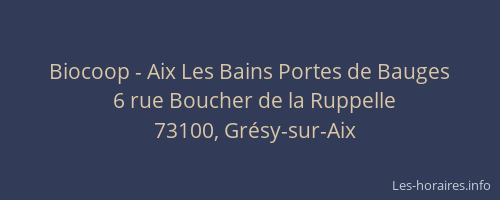 Biocoop - Aix Les Bains Portes de Bauges