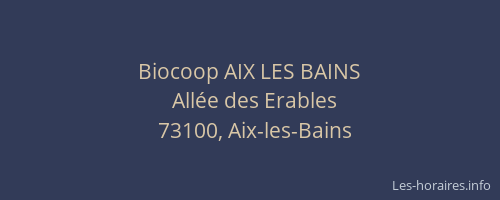 Biocoop AIX LES BAINS