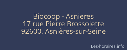 Biocoop - Asnieres