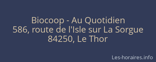 Biocoop - Au Quotidien