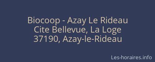 Biocoop - Azay Le Rideau