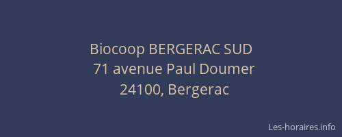Biocoop BERGERAC SUD