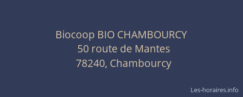 Biocoop BIO CHAMBOURCY