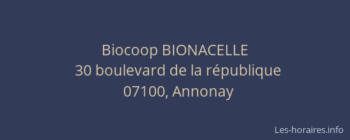 Biocoop BIONACELLE