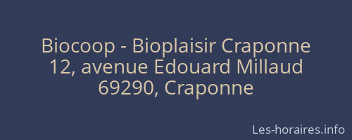 Biocoop - Bioplaisir Craponne