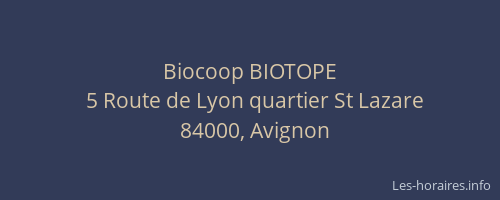 Biocoop BIOTOPE