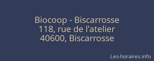 Biocoop - Biscarrosse
