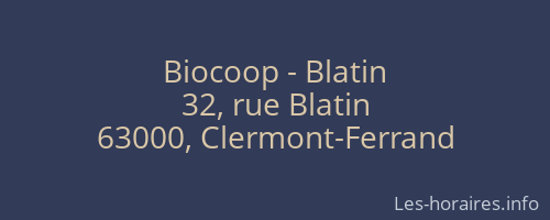 Biocoop - Blatin