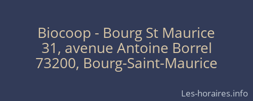 Biocoop - Bourg St Maurice
